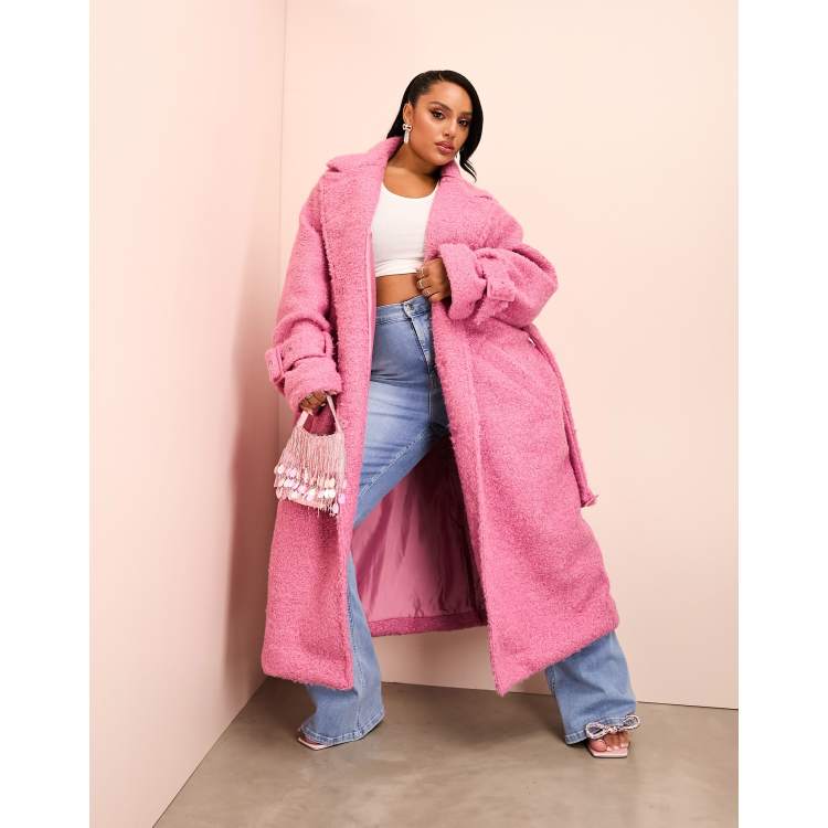 Asos pink coat hotsell