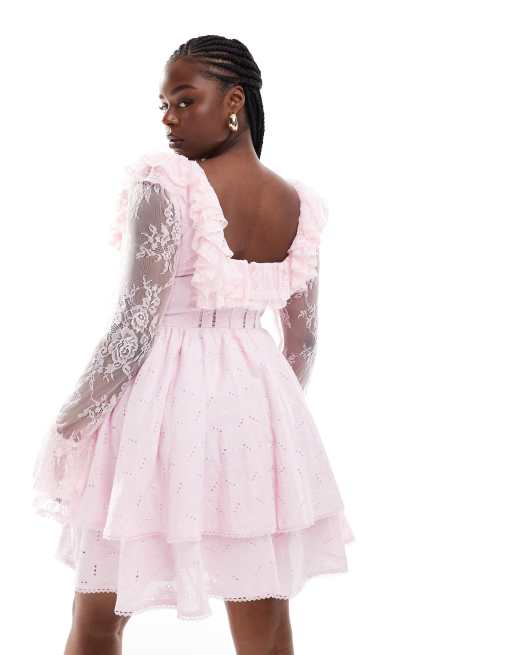 Pink tulle skater dress hotsell