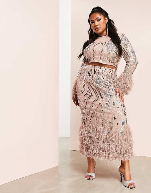 Feather skirt hotsell dress plus size