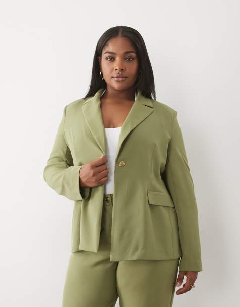 ASOS LUXE Curve co-ord tailored blazer in olive - view 1