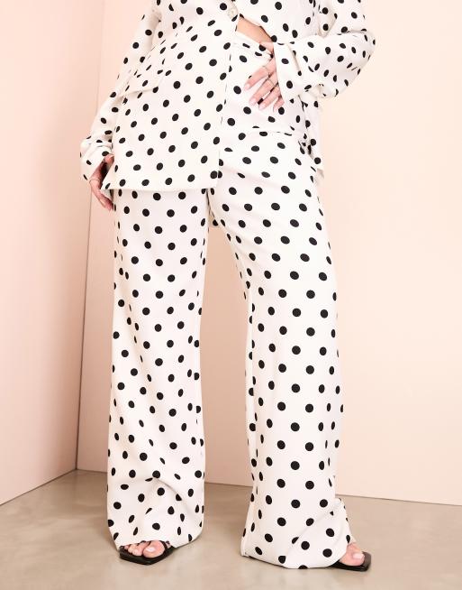 ASOS LUXE Curve co ord tailored suit trousers in spot print