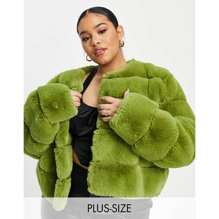 Plus size 2024 faux fur jacket