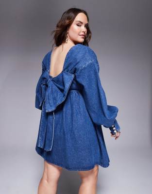 rosemuse ロゼミューズ denim puff sleeves dress denim puff sleeves dress – BUNNY APARTMENT
