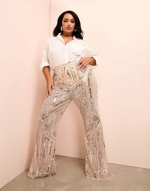 Plus size hot sale flared trousers