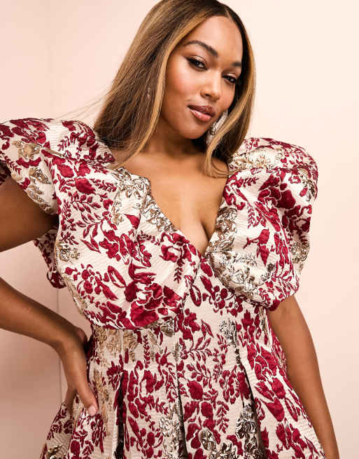 Asos curve floral dress online