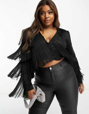 fringe plus size tops