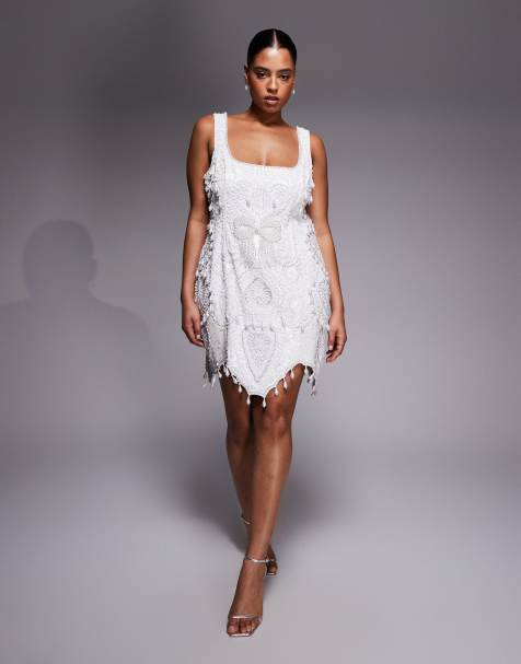 White Plus Size Midi Dresses | Plus Size White Sundresses