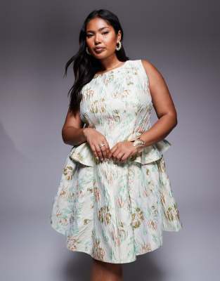 Asos Luxe Curve Jacquard Bow Back Mini Dress