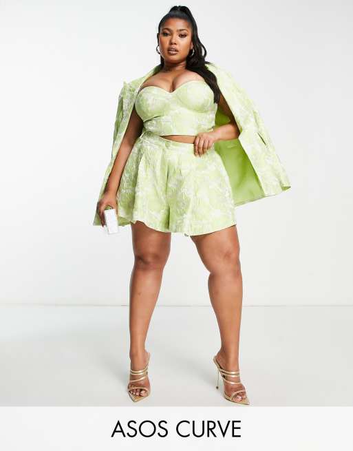 Lime green sale plus size shorts