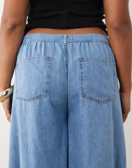 ASOS LUXE Curve – Jasnoniebieskie jeansy z balonowymi nogawkami, 5 z 5