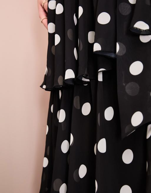 ASOS LUXE Curve Jupe longue d'ensemble en organza à pois et