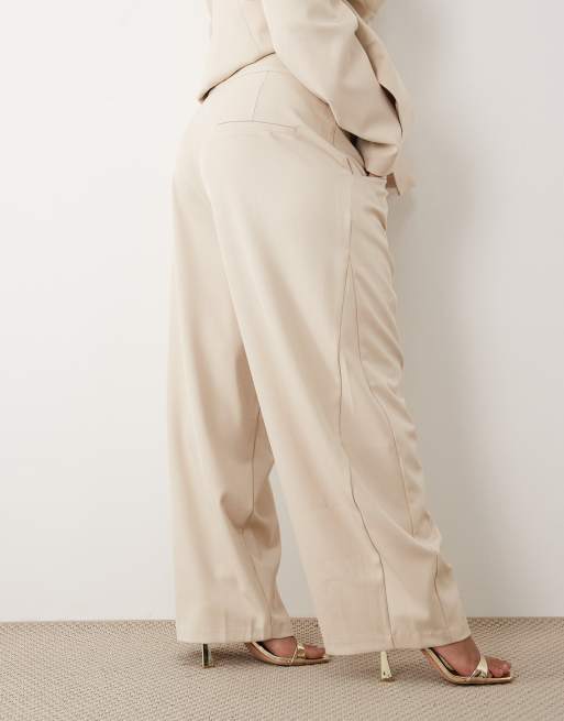 ASOS Luxe Curve – Kremowe eleganckie spodnie, część zestawu, 5 z 5