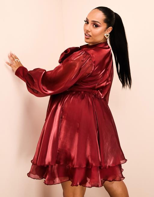strapless open back dress Dark Red Backless Faux Leather Western Embroidered Mini Dress M / Dark Red