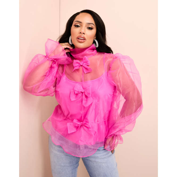 Asos pink blouse online