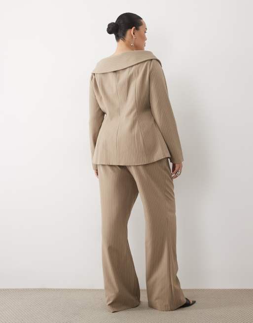 ASOS LUXE Curve pantalone sartoriale gessato, 4 di 5