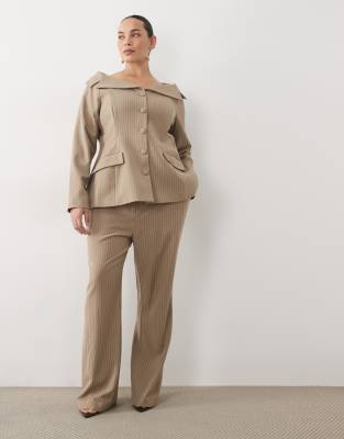Asos Luxe Curve Pinstripe Tailored Trouser-multi