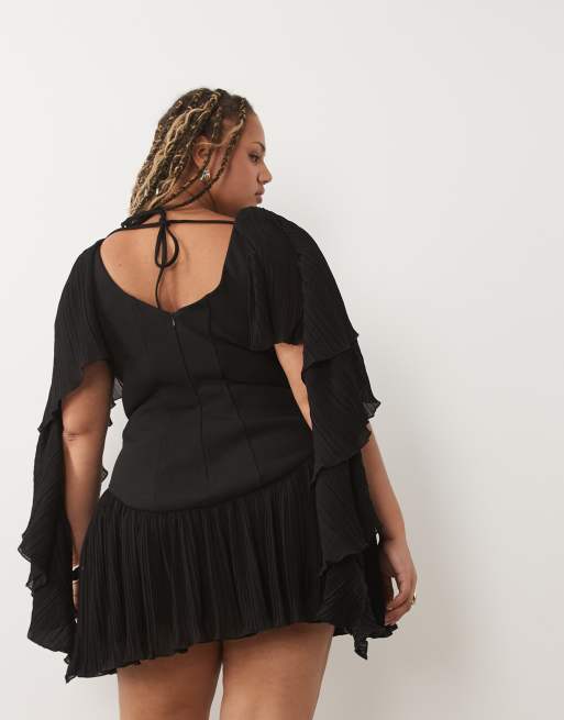 black reception dress Glitter Open Back Long Wedding Guest with Split scheels2 Elegant Black Lace and this nan is tailored Size:60 Short