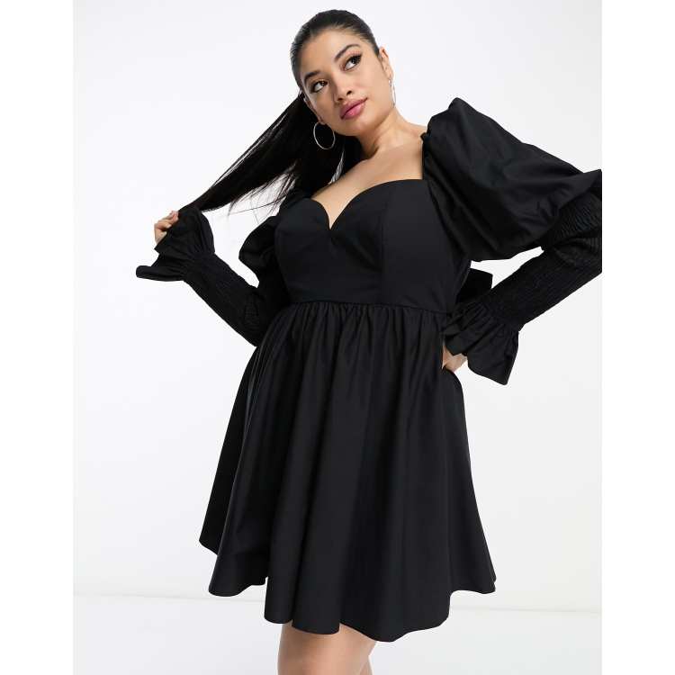 ワンピース PUFF SLEEVE MINI DRESS BLACK Abercrombie & Fitch | Dresses | Abercrombie Fitch Ruched