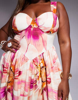 ASOS LUXE Curve premium maxi dress in oversized floral print