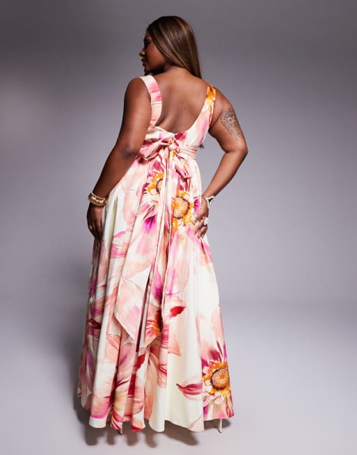ASOS LUXE Curve premium maxi dress in oversized floral print