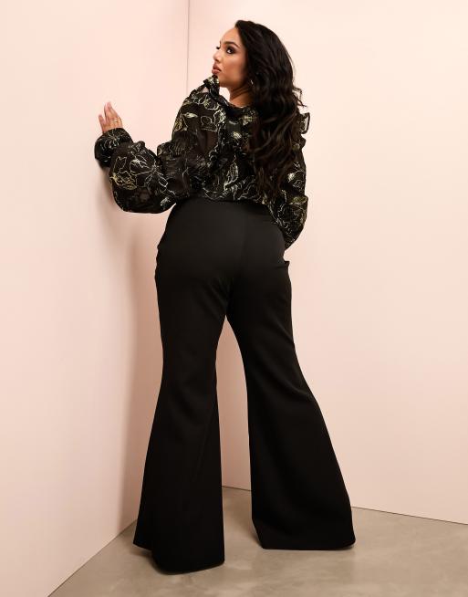 ASOS LUXE Curve sexy flare pants in black