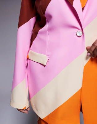 Asos Luxe Curve Single Breasted Tailored Suit Blazer