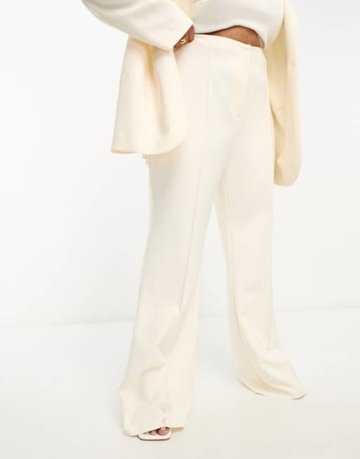 ASOS LUXE Curve suit kickflare pants in cream