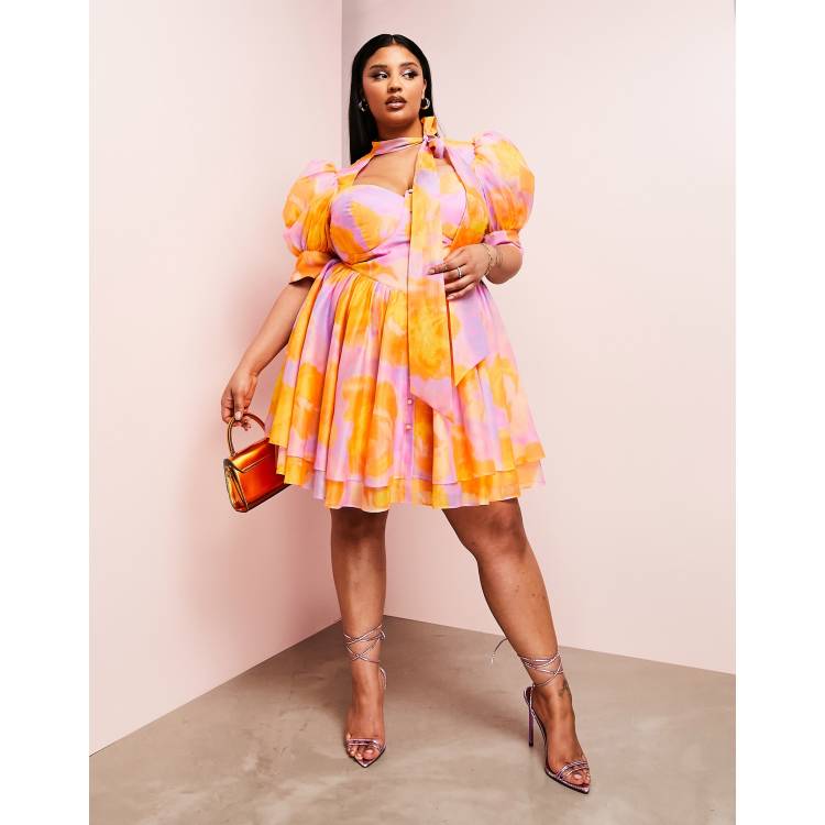 Plus size best sale puff sleeve dress