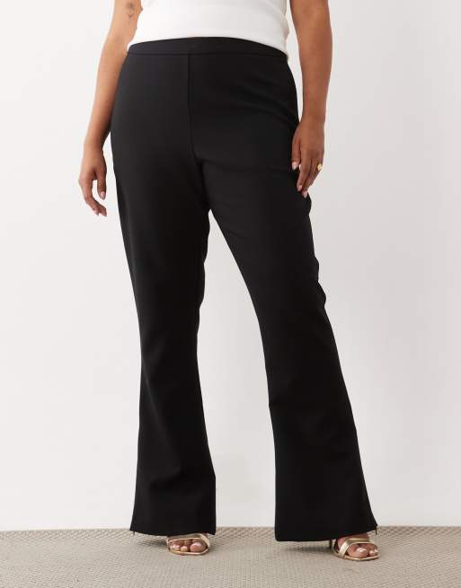 ASOS LUXE Curve tailored flared pants in black, 2 of 5