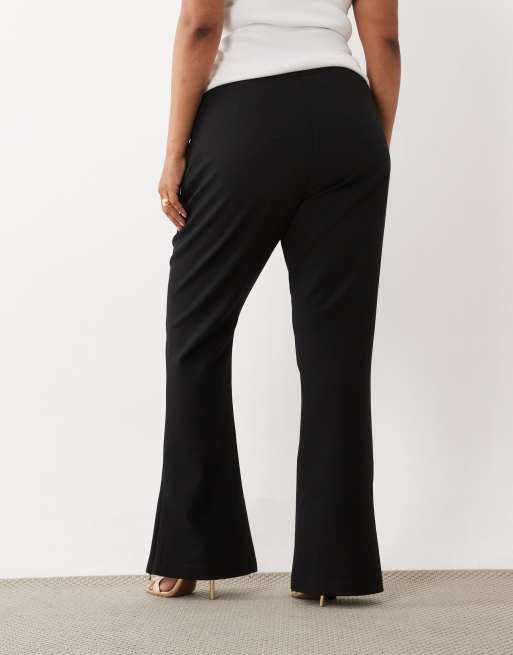 ASOS LUXE Curve tailored flared trouser in black, 5 of 5