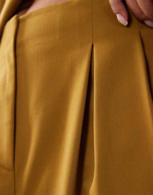 ASOS LUXE Curve tailored wide leg pants in mustard (part of a set), 5 of 5