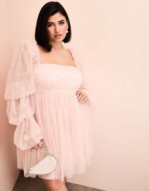 Asos curve pink dress sale