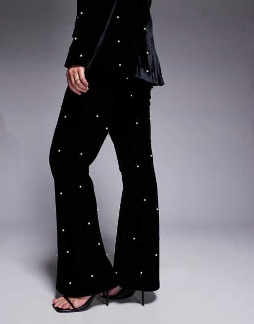 ★TRILLION★ Velvet inverted tuck wide pants black TRFPT19BK Black Poppy Wideleg Pant | Zimmermann