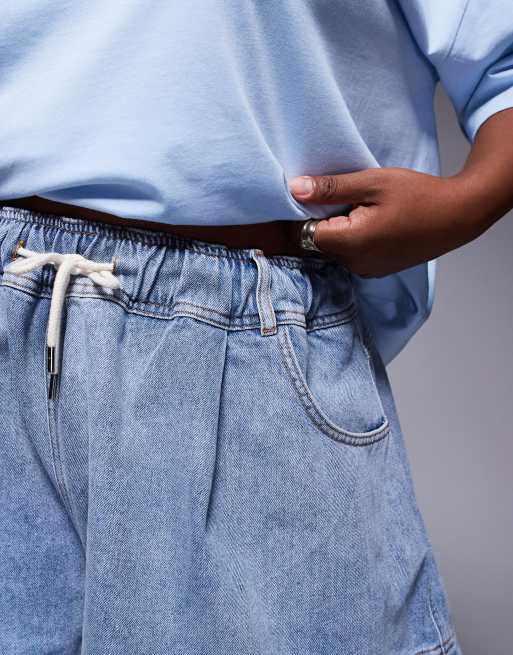 ASOS LUXE Curve – Vida jeansshorts med dragsko och hjärtformade fickor, 5 av 5