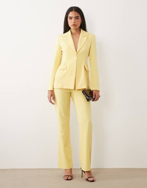ASOS LUXE – Cytrynowożółty elegancki zestaw: marynarka i spodnie garniturowe, 3 z 3
