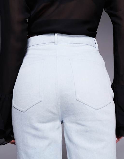 ASOS LUXE denim pearl embellished cornellli jeans with organza flowers in blue, 5 of 5