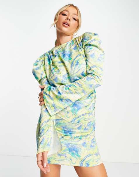 ASOS LUXE – Draperande miniklänning i satin med utskurna detaljer vid midjan - view 1