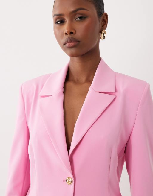 ASOS LUXE – Eleganter Blazer in leuchtendem Rosa, Kombiteil, 3 von 4