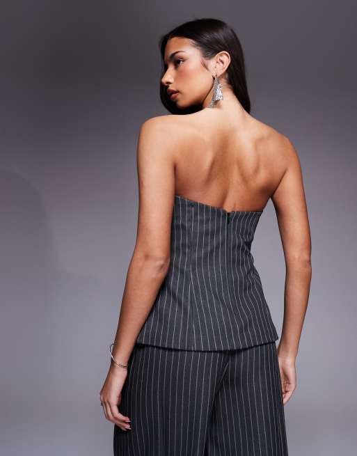 ASOS LUXE – Elegantes, trägerloses Oberteil mit Streifen, Kombiteil, 3 von 4