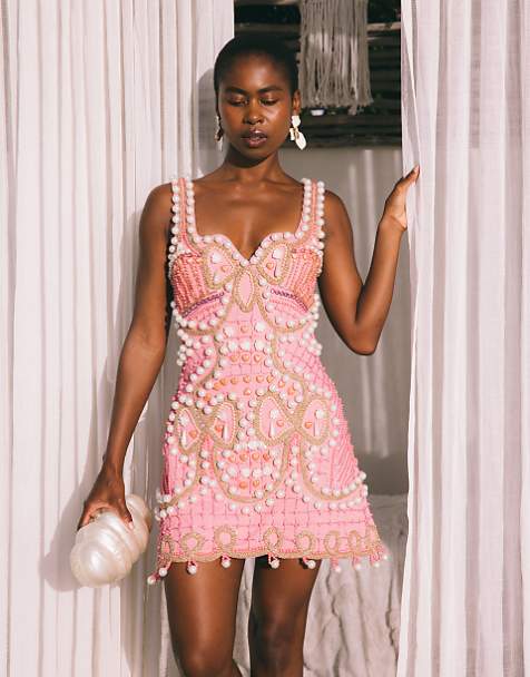 women's going out dresses Aobny Sexy for Women White Cotton Tummy Control A-Line Eyelet Midi Short Sleeve Beach Vacation Dresses, Women's, Size Feel confident and stylish in this Aobny pink eyelet dress designed for going out Riri Dress, Flapper Dress- African