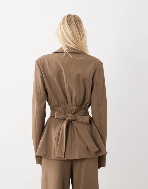 ASOS LUXE ensemble blazer ceinturé kaki, 4 de 4