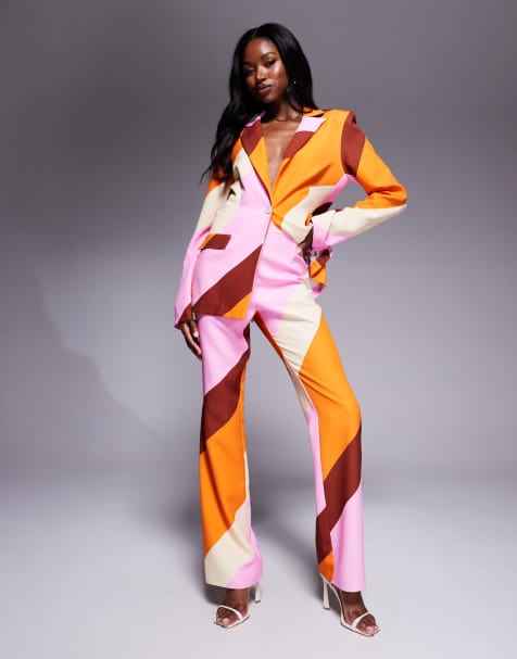 ASOS LUXE - Ensemble tailleur blazer ajusté coupe droite et pantalon - Rose - view 1