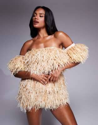 Asos Luxe Extreme Raffia Bardot Top