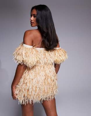 Asos Luxe Extreme Raffia Mini Skirt