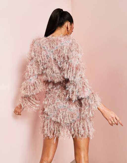 Asos store feather dress