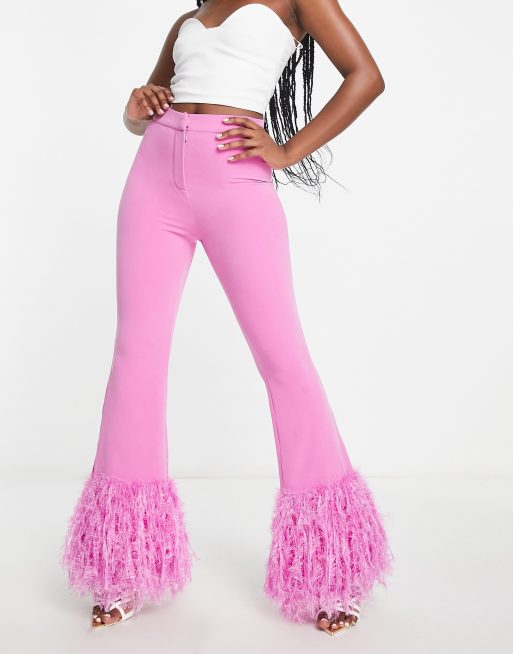 ASOS DESIGN flare suit pants in pink