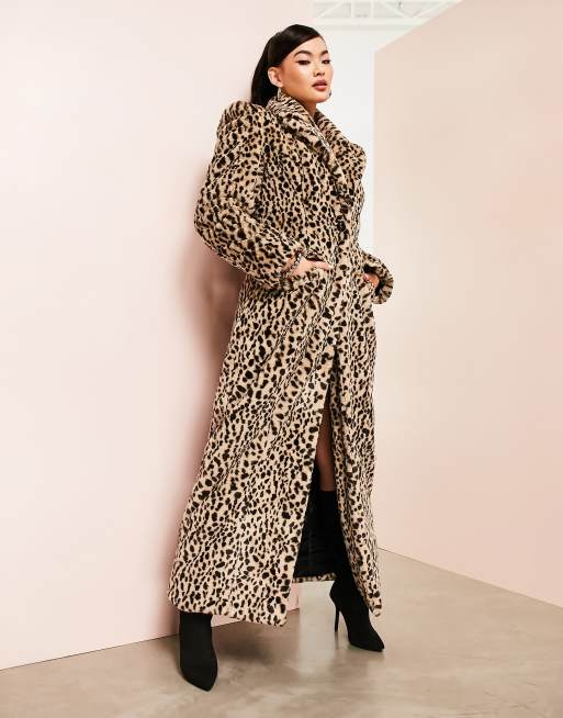 Asos leopard best sale print coat