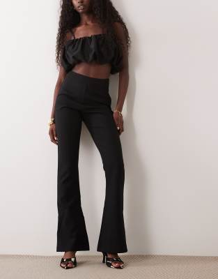 Asos Luxe Flared Tailored Pants In Black