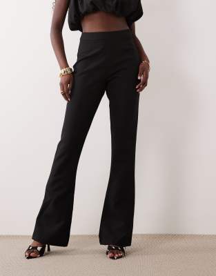 Asos Luxe Flared Tailored Pants In Black