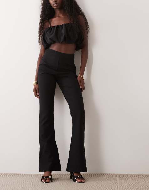 ASOS LUXE flared tailored trouser in black - view 1